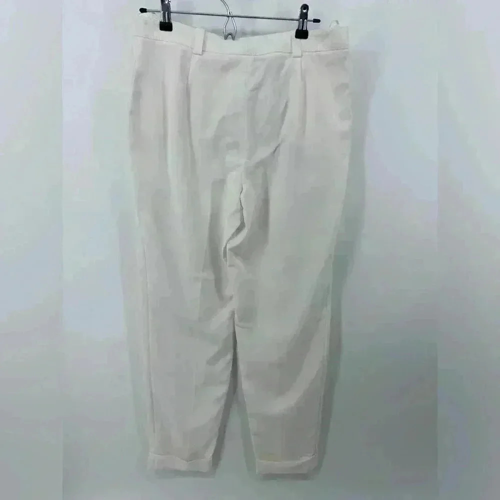 NWT Loro Piana trousers in off white size 44 made in Italy US 10 Missing Buttons - Picture 3 of 14
